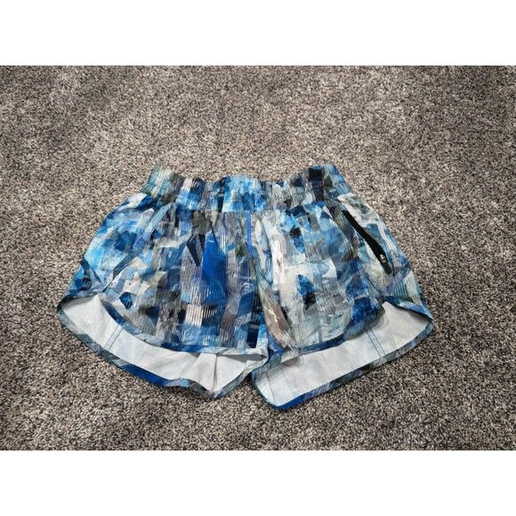 Lululemon Tracker Short V *4" Sun Dazed Multi Blue Size 6 EUC - Picture 2 of 5